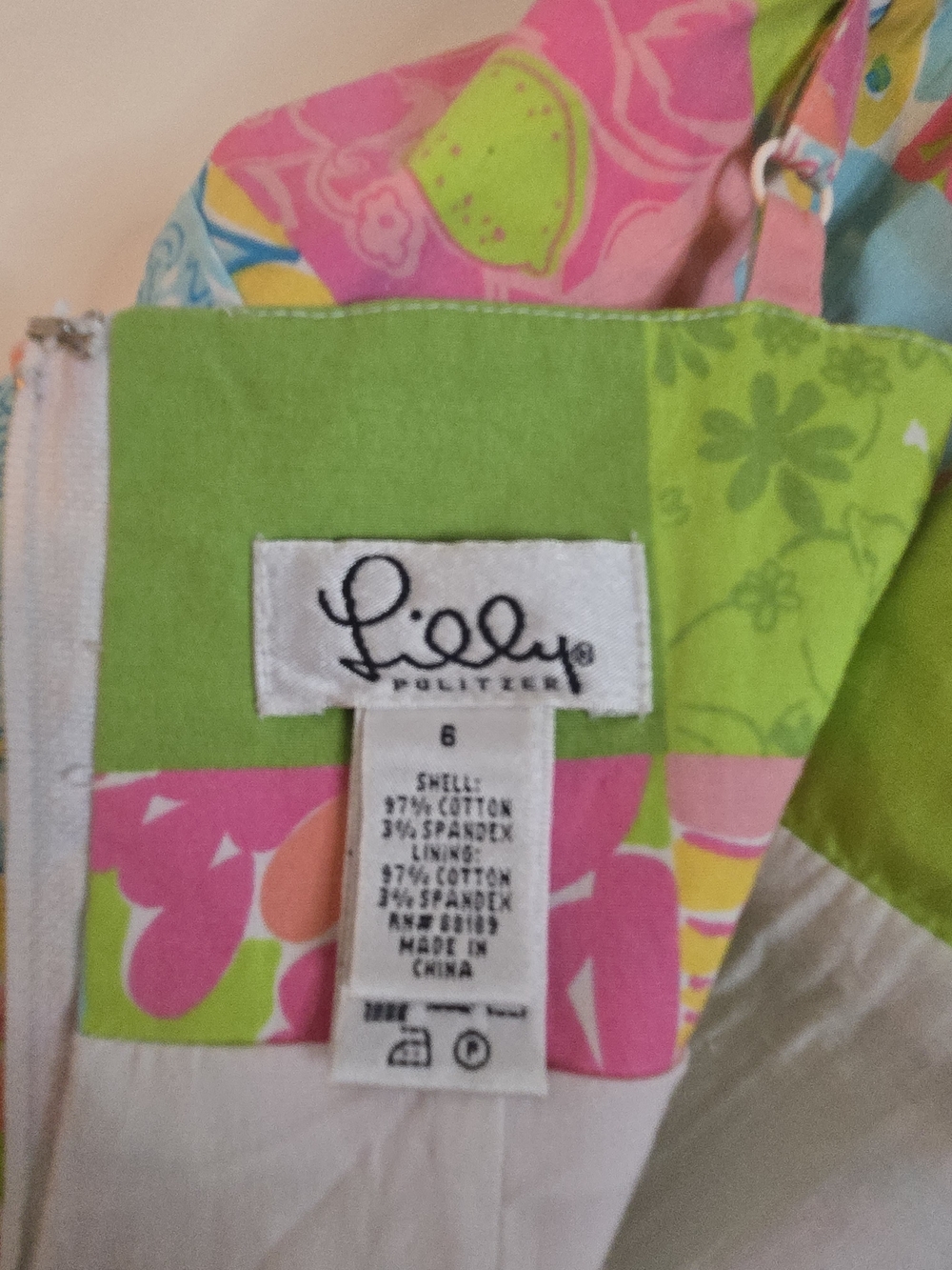 Lilly Pulitzer Colorful Patchwork Mini Dress Pink, Green & Yellow Women's Size 6 - Picture 8 of 12